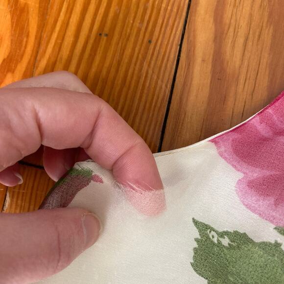 1950s Pink Floral Fit and Flare Cocktail Dress - Picture 5 of 10